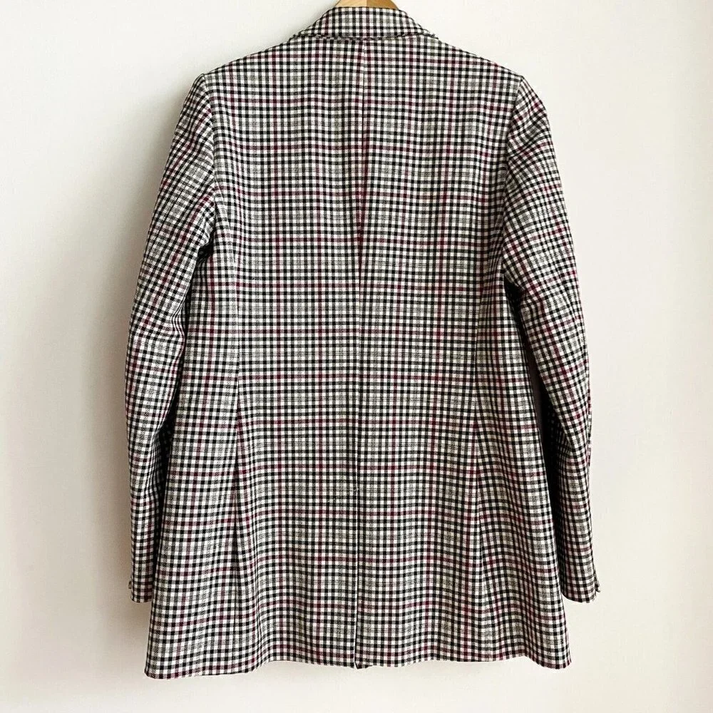 Michael Michael Kors Micro Plaid Structured Double Breasted Blazer 6